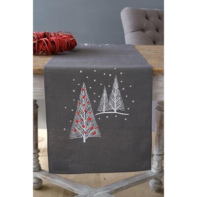 Vervaco Kit Broderie Pré-Imprimé Chemin De Table ARBRE DE NOËL Complet Set DIY Adulte Decoration Manuelle Loisir Créatif Cadeau Femmeca. 38 x 138 cm Embroidery Patron Vervaco Kit Broderie Pré-Imprimé Chemin De Table ARBRE DE NOËL Complet Set DIY Adulte Decoration Manuelle Loisir Créatif Cadeau Femmeca. 38 x 138 cm Embroidery Patron