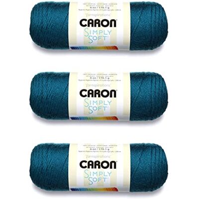 Caron Simply Soft Lot de 3 pelotes de fil à tricoter et crochet 170 g en acrylique 4 m moyen (peigné) Caron Simply Soft Lot de 3 pelotes de fil à tricoter et crochet 170 g en acrylique 4 m moyen (peigné)