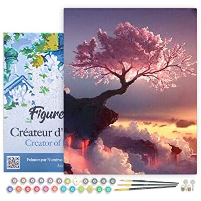 Peinture par Numéro Adulte avec Cadre Arbre rose et Nuages Activité Manuelle Kit de Loisir Créatif DIY Numéro d'Art Complet 40x50cm toile tendue sur châssis Peinture par Numéro Adulte avec Cadre Arbre rose et Nuages Activité Manuelle Kit de Loisir Créatif DIY Numéro d'Art Complet 40x50cm toile tendue sur châssis