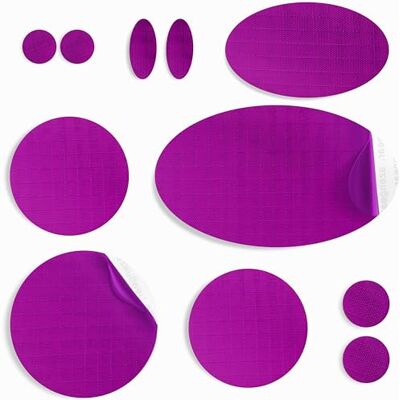 aZengear Patchs de réparation de doudoune Prédécoupés, autocollants, imperméables, résistants aux déchirures en nylon pour fixer des trous dans les vêtements (11 pièces, Violet Foncé) aZengear Patchs de réparation de doudoune Prédécoupés, autocollants, imperméables, résistants aux déchirures en nylon pour fixer des trous dans les vêtements (11 pièces, Violet Foncé)