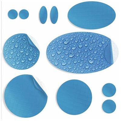 aZengear Patchs de réparation de doudoune Prédécoupés, autocollants, imperméables, résistants aux déchirures en nylon pour fixer des trous dans les vêtements (11 pièces, Bleu Ciel) aZengear Patchs de réparation de doudoune Prédécoupés, autocollants, imperméables, résistants aux déchirures en nylon pour fixer des trous dans les vêtements (11 pièces, Bleu Ciel)