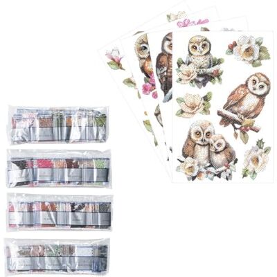 Ideen mit Herz Diamond Painting 4 feuilles au format A4 Autocollants amovibles individuellement Avec pierres précieuses (hiboux) Ideen mit Herz Diamond Painting 4 feuilles au format A4 Autocollants amovibles individuellement Avec pierres précieuses (hiboux)