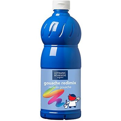Lefranc Bourgeois Gouache liquide Redimix pour enfants Bouteille 1L Bleu primaire Lefranc Bourgeois Gouache liquide Redimix pour enfants Bouteille 1L Bleu primaire