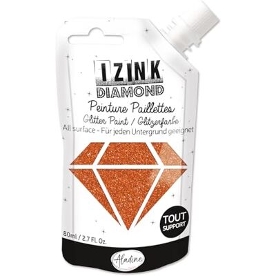 Aladine Izink Diamond Peinture Pailletée Ultra Concentrée en Paillettes Décoration Tout Support DIY et Loisirs Créatifs Made in France Gourde Souple 80 ml Cuivre Aladine Izink Diamond Peinture Pailletée Ultra Concentrée en Paillettes Décoration Tout Support DIY et Loisirs Créatifs Made in France Gourde Souple 80 ml Cuivre