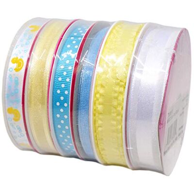 Morex Lot de 6 rubans en polyester/nylon, petit, largeurs mixtes, 30 m au total, Sweet Baby Morex Lot de 6 rubans en polyester/nylon, petit, largeurs mixtes, 30 m au total, Sweet Baby