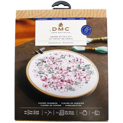 DMC Cherry Blossom Kit point de croix Taille M DMC Cherry Blossom Kit point de croix Taille M