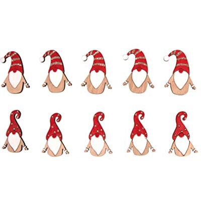 Rayher Lot de 10 lutin de Noël en bois coloré 2,5 x 4 cm Rayher Lot de 10 lutin de Noël en bois coloré 2,5 x 4 cm