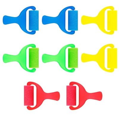 CHROMACRAFT Pinceaux À Rouleau en Éponge, Pinceaux À Manche en Plastique, Outils De Peinture, Accessoires De Peinture pour Enfants, Accessoires De Bricolage, 8 Pièces CHROMACRAFT Pinceaux À Rouleau en Éponge, Pinceaux À Manche en Plastique, Outils De Peinture, Accessoires De Peinture pour Enfants, Accessoires De Bricolage, 8 Pièces