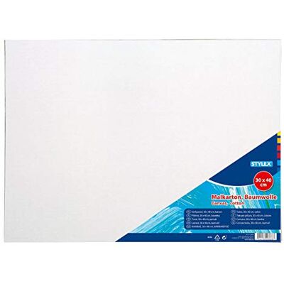 Stylex Carton 30 x 40 cm-3 mm d'épaisseur-Recouvert de Tissu 100% Coton-Blanc apprêté-pour Peinture à l'huile, Acrylique et détrempe, Gouache et Technique de découpage Stylex Carton 30 x 40 cm-3 mm d'épaisseur-Recouvert de Tissu 100% Coton-Blanc apprêté-pour Peinture à l'huile, Acrylique et détrempe, Gouache et Technique de découpage