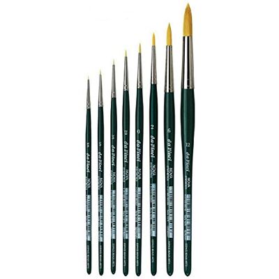 da Vinci Serie 1570 Nova Pinceau synthétique Rond .Set 8 pcs 10/0, 5/0, 3/0, 2/0, 0,2,6, 12. pour Aquarelle, Peinture à l'huile et Acrylique,Made in Germany da Vinci Serie 1570 Nova Pinceau synthétique Rond .Set 8 pcs 10/0, 5/0, 3/0, 2/0, 0,2,6, 12. pour Aquarelle, Peinture à l'huile et Acrylique,Made in Germany