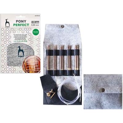 Pony Perfect (10.5cm, 3.50-5.50mm) Interchangeable Circulaire Tricot Aiguille Ensemble 1 Ensemble Pony Perfect (10.5cm, 3.50-5.50mm) Interchangeable Circulaire Tricot Aiguille Ensemble 1 Ensemble