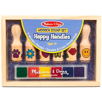 Melissa & Doug Jeu de timbres en bois, 6 timbres en bois et un tampon encreur à couleurs multiples, Jouet créatif, Loisirs créatifs pour filles et garçons de 3 4 5 6 7 ans Melissa & Doug Jeu de timbres en bois, 6 timbres en bois et un tampon encreur à couleurs multiples, Jouet créatif, Loisirs créatifs pour filles et garçons de 3 4 5 6 7 ans