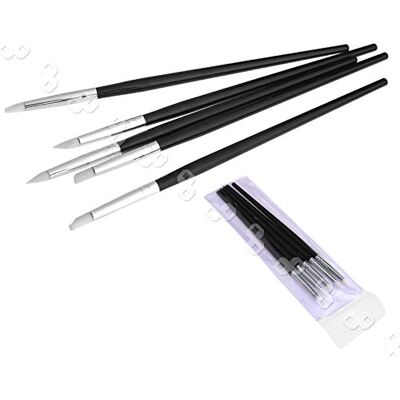 YINETTECH Lot de 5 pinceaux en caoutchouc et silicone pour modelage YINETTECH Lot de 5 pinceaux en caoutchouc et silicone pour modelage