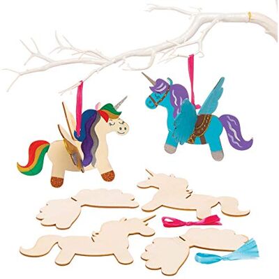 Baker Ross Kits Licornes 3D en Bois (Paquet de 6) Loisirs créatifs pour Enfants, Bleu Baker Ross Kits Licornes 3D en Bois (Paquet de 6) Loisirs créatifs pour Enfants, Bleu