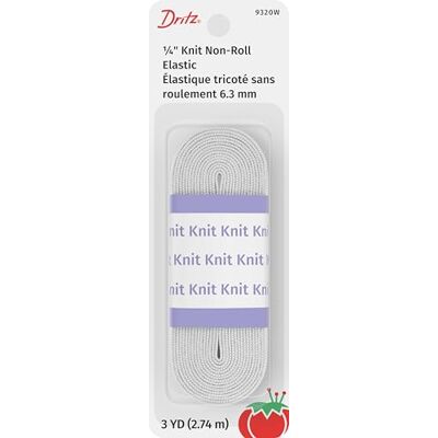 Dritz Tricot élastique, polyester, blanc, 0,6 cm x 2,7 m Dritz Tricot élastique, polyester, blanc, 0,6 cm x 2,7 m
