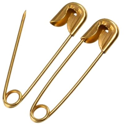 AERZETIX Lot de 110 Épingles de sûreté à nourrice classiques 19 mm en métal couleur doré pour travaux de couture textile créations bijoux décorations DIY AERZETIX Lot de 110 Épingles de sûreté à nourrice classiques 19 mm en métal couleur doré pour travaux de couture textile créations bijoux décorations DIY