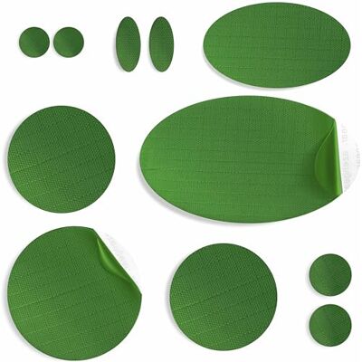 aZengear Patchs de réparation de doudoune Prédécoupés, autocollants, imperméables, résistants aux déchirures en nylon pour fixer des trous dans les vêtements (11 pièces, Vert froid) aZengear Patchs de réparation de doudoune Prédécoupés, autocollants, imperméables, résistants aux déchirures en nylon pour fixer des trous dans les vêtements (11 pièces, Vert froid)
