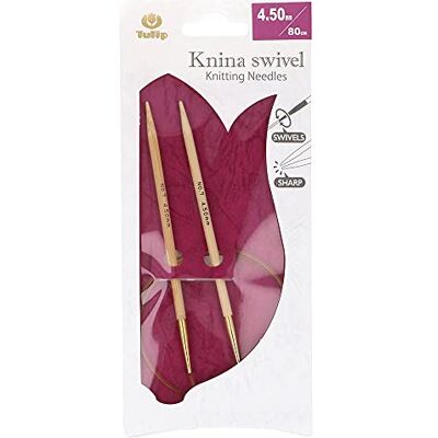 Tulip KS-800450 Aiguilles à Tricoter, Bambou, Beige, 80 cm x 4,5 mm Tulip KS-800450 Aiguilles à Tricoter, Bambou, Beige, 80 cm x 4,5 mm