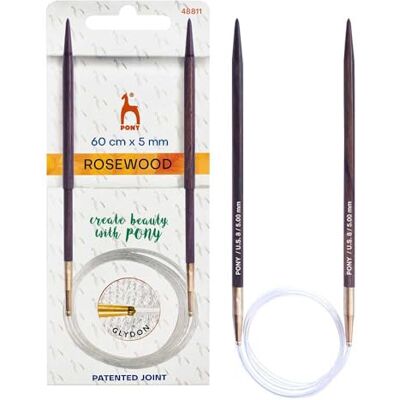 Pony Rosewood (60cm, 5.00mm) Circulaire Tricot Aiguille 1 Pièce Pony Rosewood (60cm, 5.00mm) Circulaire Tricot Aiguille 1 Pièce