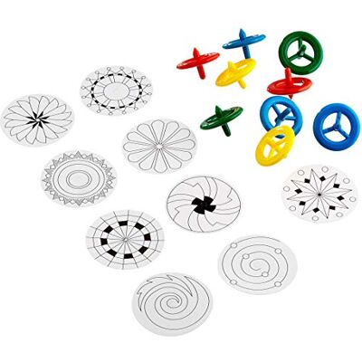 Baker Ross Toupies à colorier (Paquet de 12) Mini jouets pour pochettes surprises des enfants, Coloris Assortis, 6.5 cm Baker Ross Toupies à colorier (Paquet de 12) Mini jouets pour pochettes surprises des enfants, Coloris Assortis, 6.5 cm