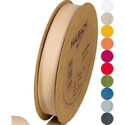 Halbach Seidenbänder Ruban en coton 20 mm x 20 m Ruban tissé 100% coton Ruban pour bricolage au mètre Ruban en tissu pour décorations, bricolage, artisanat, couture Couleur : sable Halbach Seidenbänder Ruban en coton 20 mm x 20 m Ruban tissé 100% coton Ruban pour bricolage au mètre Ruban en tissu pour décorations, bricolage, artisanat, couture Couleur : sable