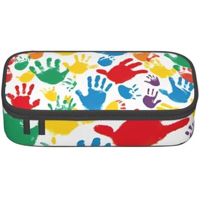 BGSHJVF Trousse à crayons haute capacité imprimée à la main en tissu Oxford, pour crayons, stylos, plusieurs compartiments, design élégant BGSHJVF Trousse à crayons haute capacité imprimée à la main en tissu Oxford, pour crayons, stylos, plusieurs compartiments, design élégant