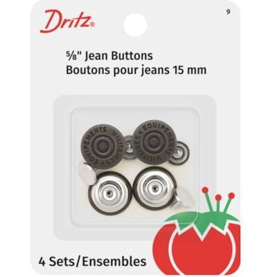 Dritz No Sew Boutons salopette en cuivre, 1,6 cm Dritz No Sew Boutons salopette en cuivre, 1,6 cm