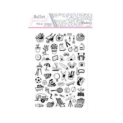 Aladine Stampo Bullet Journal ACTIVITES PLEIN AIR Planche de Tampons en Mousse, Empreinte Silicone Idéal pour Bullet Journal, Scrapbooking, Carnets Loisirs Créatifs DIY Aladine Stampo Bullet Journal ACTIVITES PLEIN AIR Planche de Tampons en Mousse, Empreinte Silicone Idéal pour Bullet Journal, Scrapbooking, Carnets Loisirs Créatifs DIY