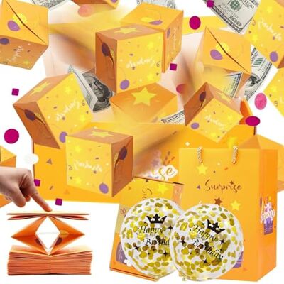 EHDWXVZM Boîte surprise pop-up de 1 pièce, ballons de 2 pièces, boîte surprise pour anniversaire, tirelire pop-up pliable, boîte cadeau surprise EHDWXVZM Boîte surprise pop-up de 1 pièce, ballons de 2 pièces, boîte surprise pour anniversaire, tirelire pop-up pliable, boîte cadeau surprise