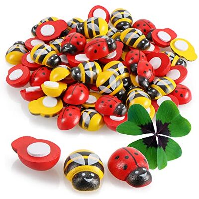 Robin Goods ® 60x Abeille porte-bonheur et coccinelles en bois Coccinelles et abeilles auto-adhésives Autocollants pour l'artisanat Porte-bonheur Fournitures (60 pièces rouge/jaune) Robin Goods ® 60x Abeille porte-bonheur et coccinelles en bois Coccinelles et abeilles auto-adhésives Autocollants pour l'artisanat Porte-bonheur Fournitures (60 pièces rouge/jaune)