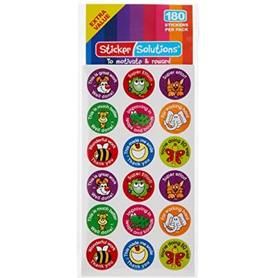 SuperStickers Sticker Solutions Lot de 180 Mini-autocollants de Récompense Carrés SuperStickers Sticker Solutions Lot de 180 Mini-autocollants de Récompense Carrés