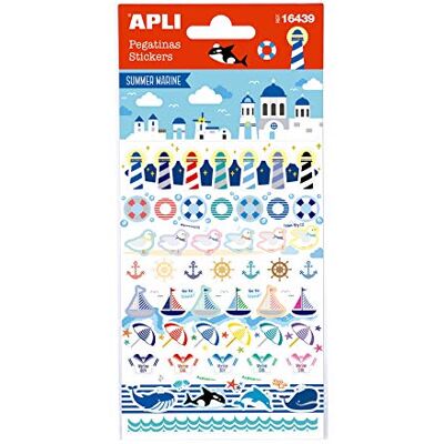 Apli kids APLI 16439 Stickers thématique sur l'Été à la mer 1 feuille Apli kids APLI 16439 Stickers thématique sur l'Été à la mer 1 feuille