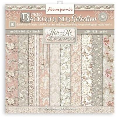Stamperia International Bloc de scrapbooking You and Me Arrière-plans, SBBL114, blanc, OSFA Stamperia International Bloc de scrapbooking You and Me Arrière-plans, SBBL114, blanc, OSFA