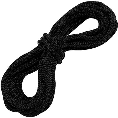 AERZETIX C68305 Cordon tressé décoratif 5 mètres x 5 mm en polyester couleur noir AERZETIX C68305 Cordon tressé décoratif 5 mètres x 5 mm en polyester couleur noir