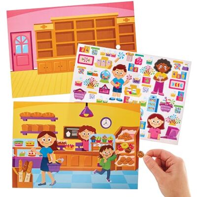 Baker Ross FN091 Sticker Scenes Shop Pack of 5, Self-Adhesive Stickers for Kids, Crafts for Kids, Stickers for Children (autocollants pour enfants) Baker Ross FN091 Sticker Scenes Shop Pack of 5, Self-Adhesive Stickers for Kids, Crafts for Kids, Stickers for Children (autocollants pour enfants)