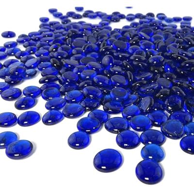 ARSUK Lot de 180 galets en verre bleu de 17 à 20 mm (955 g) Billes décoratives plates en verre pour remplissage de vase, pierres d'aquarium, pépites artisanales, pierres de mosaïque, décoration de ARSUK Lot de 180 galets en verre bleu de 17 à 20 mm (955 g) Billes décoratives plates en verre pour remplissage de vase, pierres d'aquarium, pépites artisanales, pierres de mosaïque, décoration de