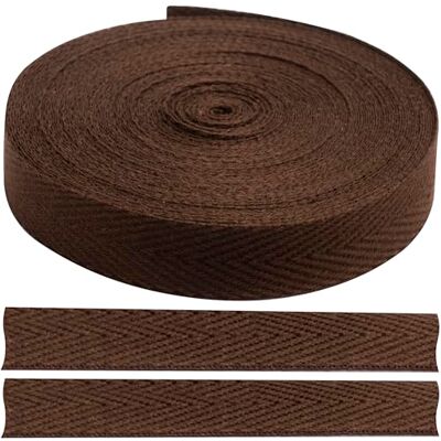 AERZETIX C77629 Ruban galon sergé à chevrons 9 mètres x 10 mm 76% coton et 24% polyester couleur marron AERZETIX C77629 Ruban galon sergé à chevrons 9 mètres x 10 mm 76% coton et 24% polyester couleur marron
