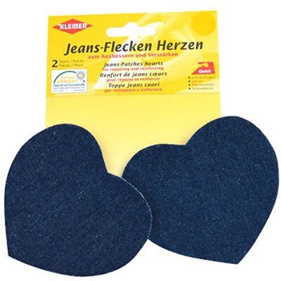 Kleiber Patchs thermocollant Denim pour Jeans Motif Coeur, Bleu foncé Kleiber Patchs thermocollant Denim pour Jeans Motif Coeur, Bleu foncé