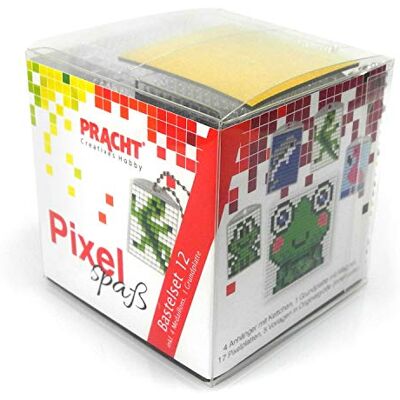Pracht Creatives Hobby Pixel P90032-63501 Kit de bricolage amusant 12, pour la conception de 4 porte-clés (médaillons) pour enfants, système d'emboîtement facile, sans repassage ni colle, pierres en bioplastique Pracht Creatives Hobby Pixel P90032-63501 Kit de bricolage amusant 12, pour la conception de 4 porte-clés (médaillons) pour enfants, système d'emboîtement facile, sans repassage ni colle, pierres en bioplastique