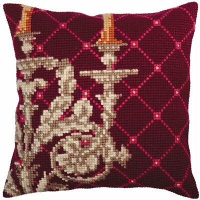 ART 5338 Bougeoir pour point de croix Coton Multicolore 40 x 40 cm ART 5338 Bougeoir pour point de croix Coton Multicolore 40 x 40 cm