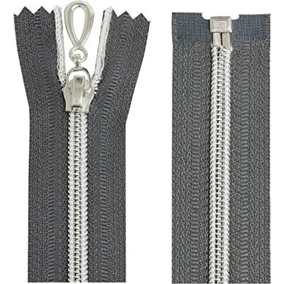 AERZETIX C64091 Lot de 2 Fermetures éclair à glissière spirale N°5 65 cm séparable autobloquant maille en nylon argentée tirette curseur en métal couleur gris foncé mercerie AERZETIX C64091 Lot de 2 Fermetures éclair à glissière spirale N°5 65 cm séparable autobloquant maille en nylon argentée tirette curseur en métal couleur gris foncé mercerie