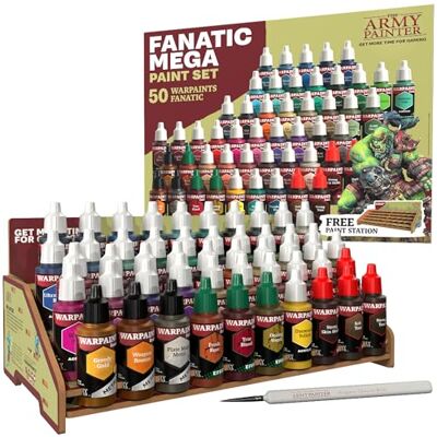 The Army Painter Warpaints Fanatic Mega Set, 50 x 18 ml Peintures Acryliques incl. Teintes de Peau, Métalliques, Effets, Lavis, 1 Station de Peinture & 1 Pinceau Warhammer & D&D. The Army Painter Warpaints Fanatic Mega Set, 50 x 18 ml Peintures Acryliques incl. Teintes de Peau, Métalliques, Effets, Lavis, 1 Station de Peinture & 1 Pinceau Warhammer & D&D.