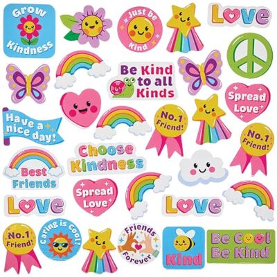 Baker Ross FN442 Autocollants en mousse Be Kind paquet de 120, autocollants pour les loisirs créatifs des enfants Baker Ross FN442 Autocollants en mousse Be Kind paquet de 120, autocollants pour les loisirs créatifs des enfants