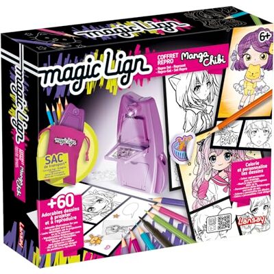 Lansay Magic Lign Manga Chibi Kawaii Atelier Créatif Dès 6 Ans Projecteur de Dessin 28 Films Transparents, Crayons de Couleur et Stickers Double Niveau de Zoom Loisir Sans Écran Lansay Magic Lign Manga Chibi Kawaii Atelier Créatif Dès 6 Ans Projecteur de Dessin 28 Films Transparents, Crayons de Couleur et Stickers Double Niveau de Zoom Loisir Sans Écran