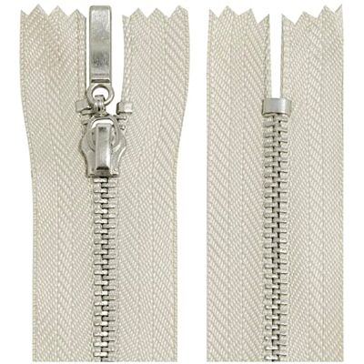 AERZETIX C64676 Lot de 5 Fermetures éclair/à glissière métalliques N°3 14 cm non séparable chromée tirette déco couleur beige clair maille curseur mercerie vêtement couture AERZETIX C64676 Lot de 5 Fermetures éclair/à glissière métalliques N°3 14 cm non séparable chromée tirette déco couleur beige clair maille curseur mercerie vêtement couture