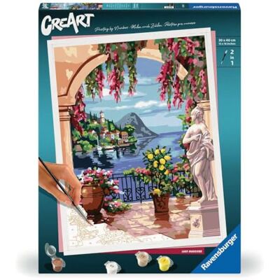 Ravensburger CreArt 25963 Lac Majeur peinture par numéro d'adultes, set de peinture à faire soi-même avec pinceau et peintures acryliques, cadeau pour femmes et hommes, peinture pour adultes Ravensburger CreArt 25963 Lac Majeur peinture par numéro d'adultes, set de peinture à faire soi-même avec pinceau et peintures acryliques, cadeau pour femmes et hommes, peinture pour adultes
