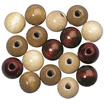 Rayher 1253200 Mélange de perles en bois FSC 100%, 10 mm ø poli, sous blister Rayher 1253200 Mélange de perles en bois FSC 100%, 10 mm ø poli, sous blister