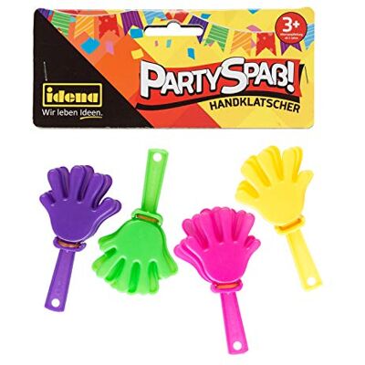 Idena 40428 – Lot de 4 tapettes à main dans les couleurs tendance : vert, violet, rose et jaune, dimensions : env. 7 x 3,5 cm Idena 40428 – Lot de 4 tapettes à main dans les couleurs tendance : vert, violet, rose et jaune, dimensions : env. 7 x 3,5 cm
