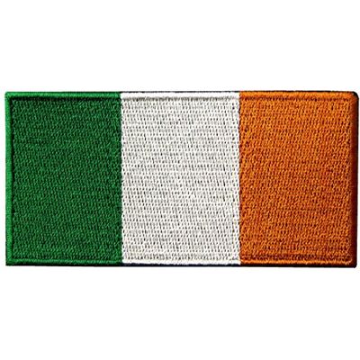 ZEGIN Écusson brodé thermocollant ou à coudre Drapeau national de la République d'Irlande ZEGIN Écusson brodé thermocollant ou à coudre Drapeau national de la République d'Irlande