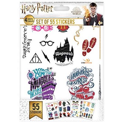Cinereplicas Autocollants Harry Potter Stickers Set de 55 Autocollants Taille unique Licence Officielle Warner Bros Harry Potter Cinereplicas Autocollants Harry Potter Stickers Set de 55 Autocollants Taille unique Licence Officielle Warner Bros Harry Potter